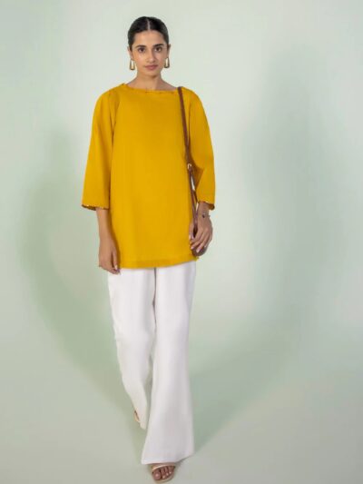 Mustard Neckline Shirt